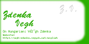 zdenka vegh business card